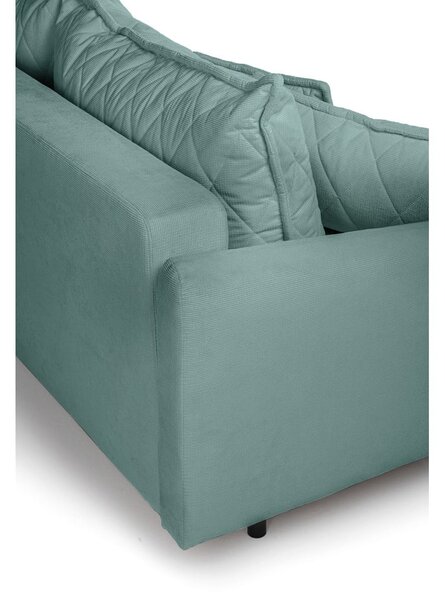 Divano turchese allungabile/con contenitore con rivestimento in velluto a coste 215 cm Bjork – Bonami Selection