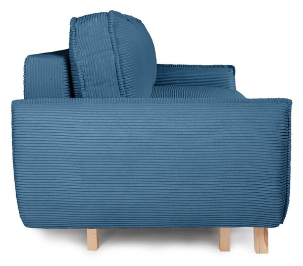 Divano letto in velluto a coste blu 218 cm Tori - Bonami Selection