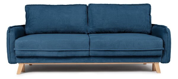 Divano letto in velluto a coste blu 218 cm Tori - Bonami Selection
