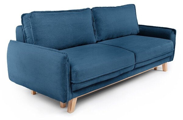 Divano letto in velluto a coste blu 218 cm Tori - Bonami Selection