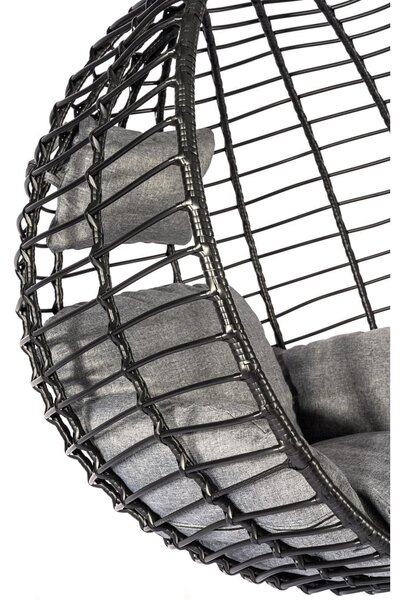 Poltrona sospesa in rattan artificiale nero Mila - Bonami Selection