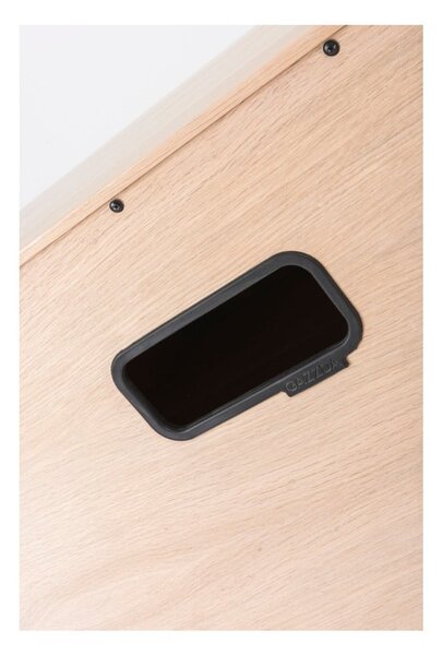 Tavolo TV in legno di quercia di colore nero-naturale 200x48 cm Fina - Gazzda