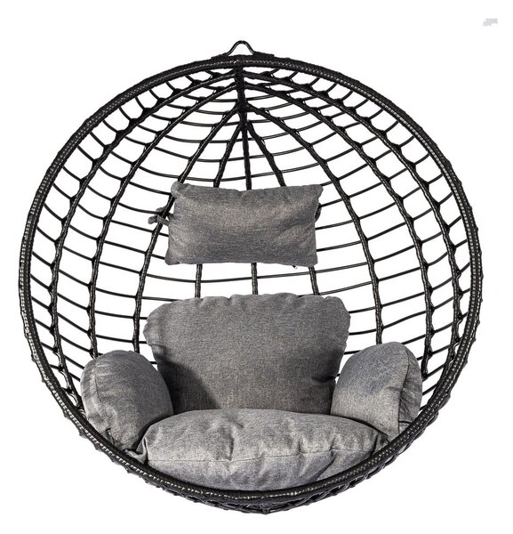 Poltrona sospesa in rattan artificiale nero Mila - Bonami Selection