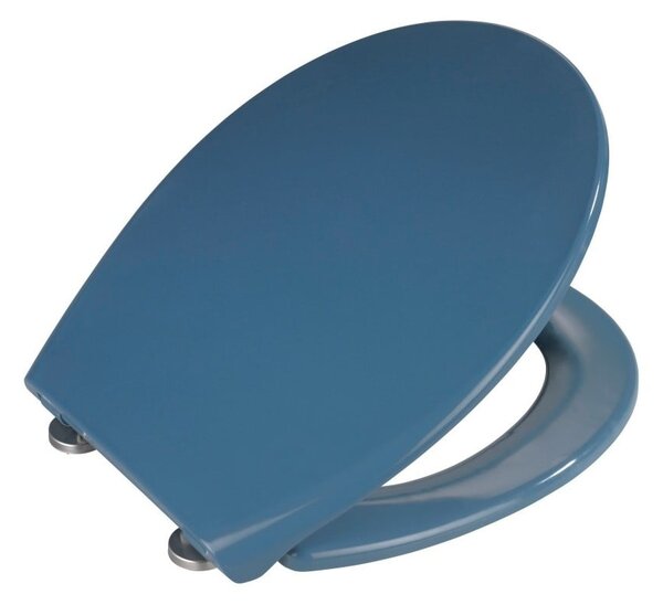 Sedile WC blu scuro con chiusura facilitata , 44,5 x 37,5 cm Samos - Wenko