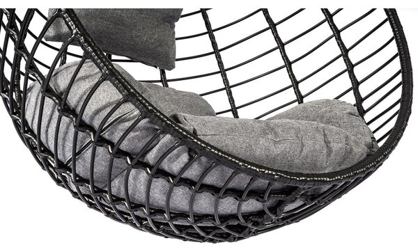 Poltrona sospesa in rattan artificiale nero Mila - Bonami Selection