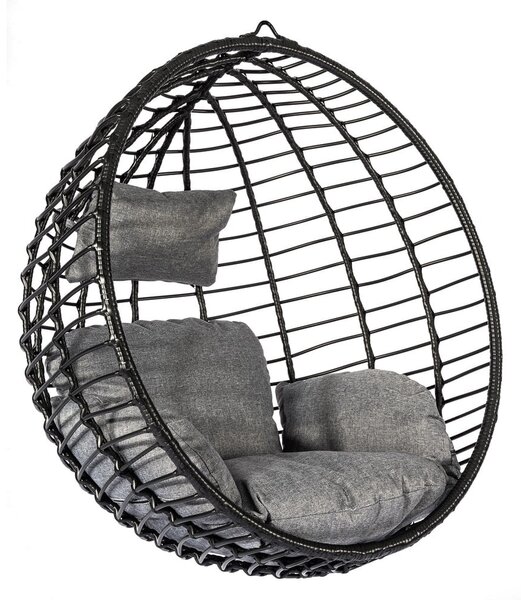 Poltrona sospesa in rattan artificiale nero Mila - Bonami Selection