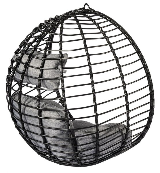 Poltrona sospesa in rattan artificiale nero Mila - Bonami Selection