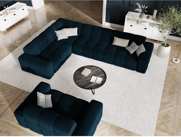 Divano in velluto blu scuro 156 cm Kendal - Micadoni Home