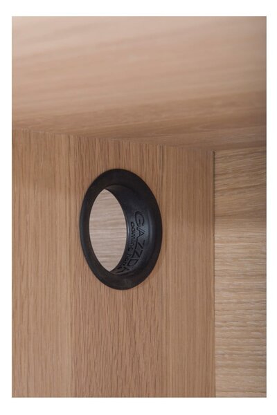 Tavolo TV in legno di quercia di colore nero-naturale 200x48 cm Fina - Gazzda