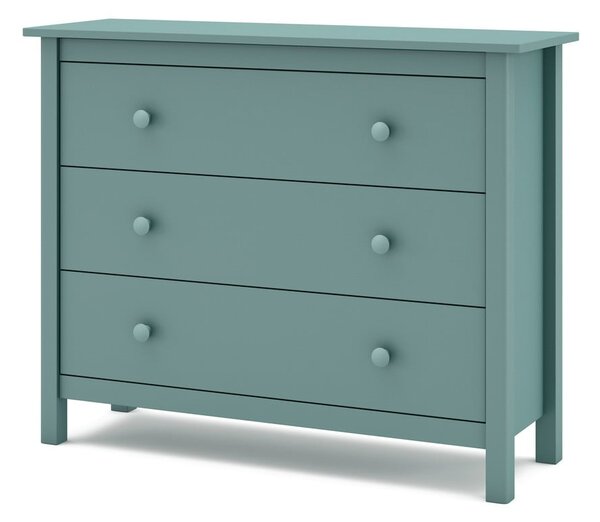 Cassettiera bassa per bambini in legno di pino color petrolio 100x80 cm Max - Marckeric