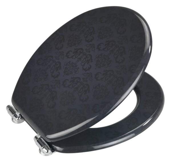 Sedile per wc grigio scuro con chiusura facilitata , 42,5 x 35,5 cm Bellevue - Wenko