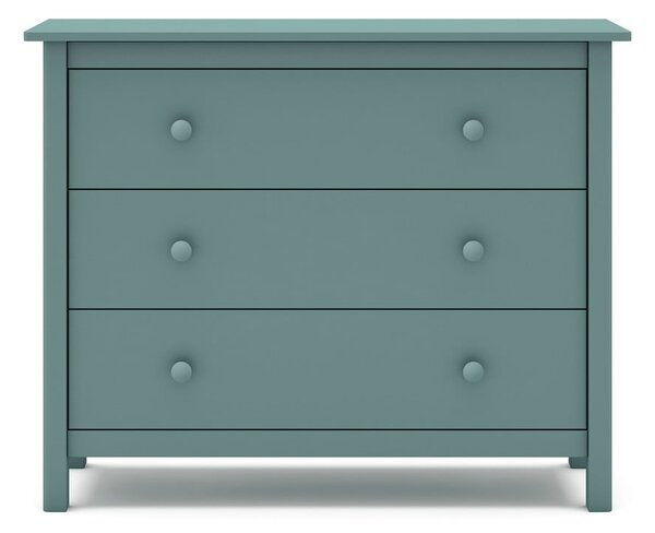 Cassettiera bassa per bambini in legno di pino color petrolio 100x80 cm Max - Marckeric