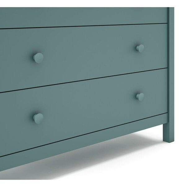 Cassettiera bassa per bambini in legno di pino color petrolio 100x80 cm Max - Marckeric