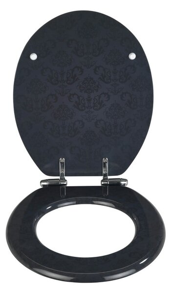 Sedile per wc grigio scuro con chiusura facilitata , 42,5 x 35,5 cm Bellevue - Wenko