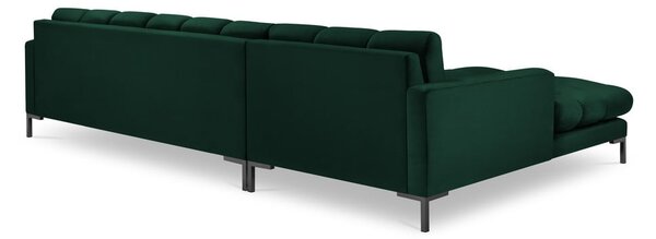 Divano angolare in velluto verde scuro, angolo sinistro Bali - Cosmopolitan Design