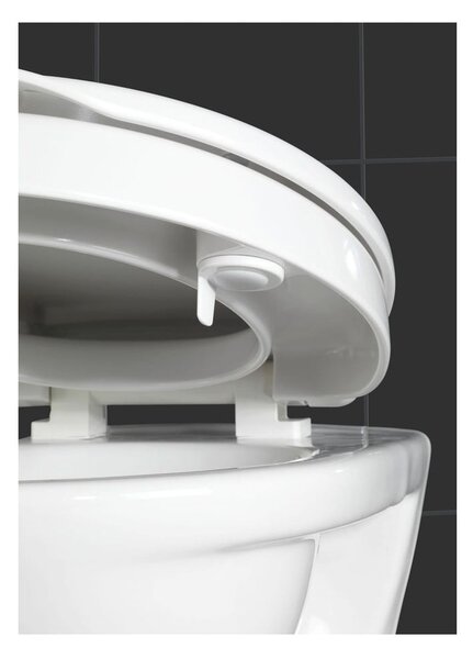 Sedile per wc leggermente rialzato con chiusura facilitata per anziani , 43,5 x 37 cm Secura - Wenko