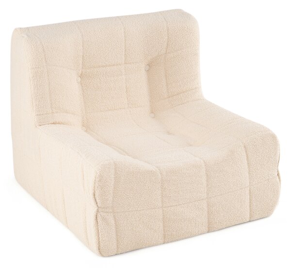 Costway Divano da pavimento con fondo antiscivolo e design trapuntato, Poltrona da lettura sedia imbottita portata 150 kg Beige