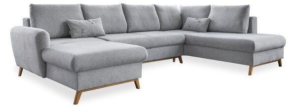 Divano letto a U grigio chiaro, angolo destro Scandic Lagom - Miuform