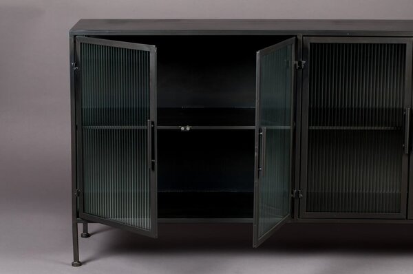 Vetrina in metallo nero 150x80 cm Boli - Dutchbone