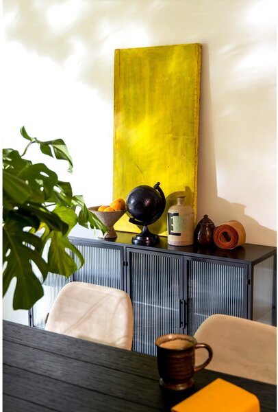 Vetrina in metallo nero 150x80 cm Boli - Dutchbone