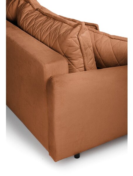 Divano marrone allungabile/con contenitore con rivestimento in velluto a coste 215 cm Bjork – Bonami Selection