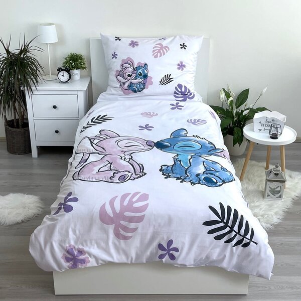 Biancheria da letto per bambini in cotone per letto singolo 140x200 cm Lilo and Stitch - Jerry Fabrics