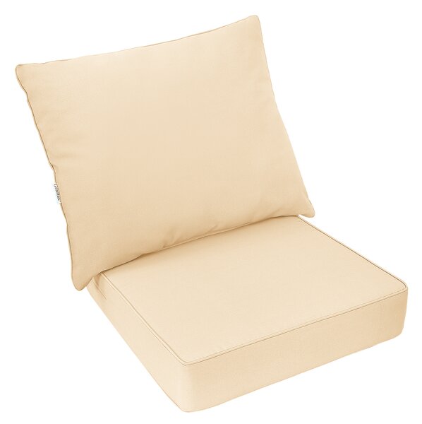 Costway Set di 2 cuscini rimovibili per mobili da patio, Cuscino per schienale per divano soggiorno giardino Beige