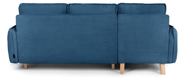 Divano letto variabile in velluto a coste blu divano angolare Tori - Bonami Selection