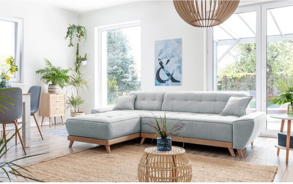 Divano letto grigio chiaro ad angolo variabile Dazzling Daisy - Miuform