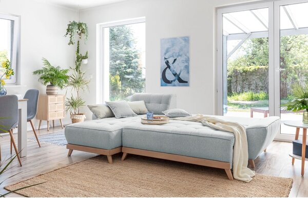 Divano letto grigio chiaro ad angolo variabile Dazzling Daisy - Miuform