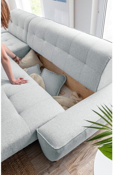 Divano letto grigio chiaro ad angolo variabile Dazzling Daisy - Miuform