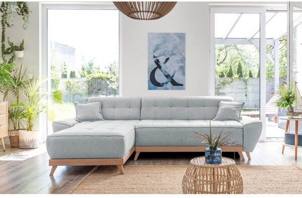 Divano letto grigio chiaro ad angolo variabile Dazzling Daisy - Miuform