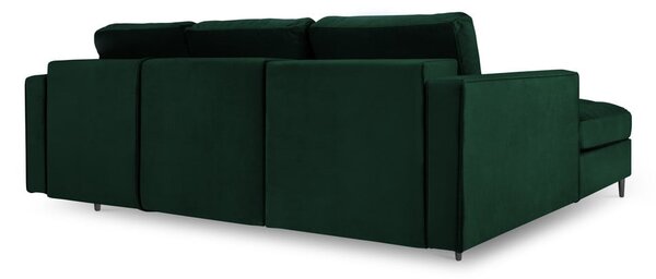 Divano letto angolare in velluto verde, angolo sinistro Santo - Milo Casa