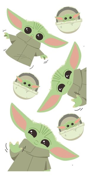 Asciugamano in cotone per bambini 70x140 cm Star Wars Baby Yoda - Jerry Fabrics
