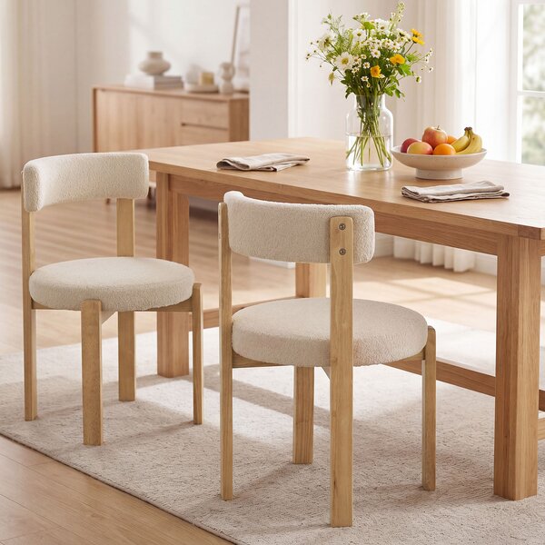 Costway Set di 2 sedie da pranzo imbottite con piedini regolabili, Sedia da cucina con schienale ergonomici e cuscino morbido portata 160 kg