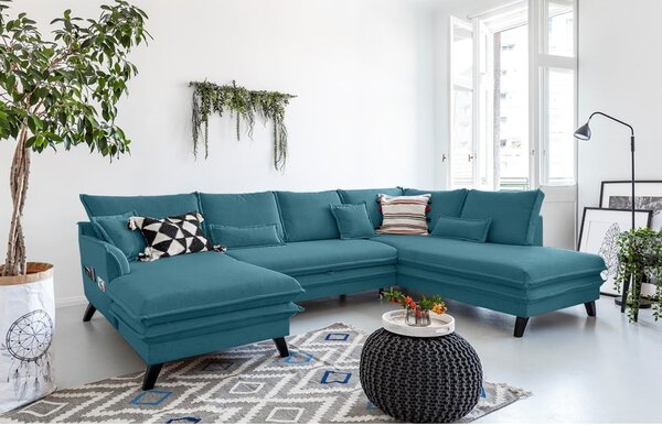 Divano letto a U turchese, angolo destro Charming Charlie - Miuform