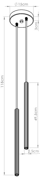 Sollux SL.1867 - Lampadario sospeso con cavo ARCHE 2xG9/8W/230V nero