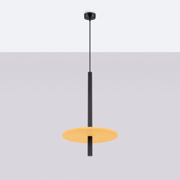 Sollux SL.1880 - Sospensione a cavo FELTRO 1xG9/8W/230V nero/giallo