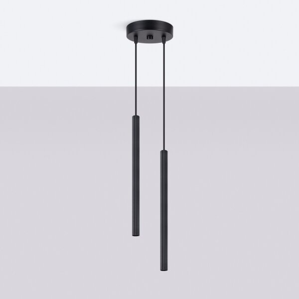 Sollux SL.1867 - Lampadario sospeso con cavo ARCHE 2xG9/8W/230V nero