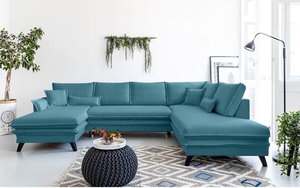Divano letto a U turchese, angolo destro Charming Charlie - Miuform