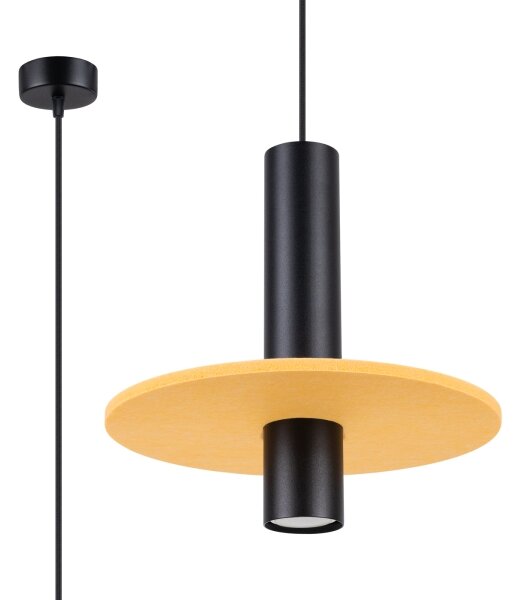Sollux SL.1883 - Lampada a sospensione su cavo PELTA 1xGU10/10W/230V nero/giallo