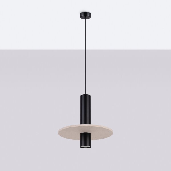 Sollux SL.1882 - Sospensione a cavo PELTA 1xGU10/10W/230V nero/crema