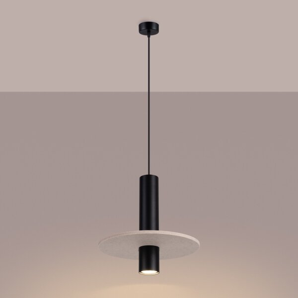 Sollux SL.1882 - Sospensione a cavo PELTA 1xGU10/10W/230V nero/crema