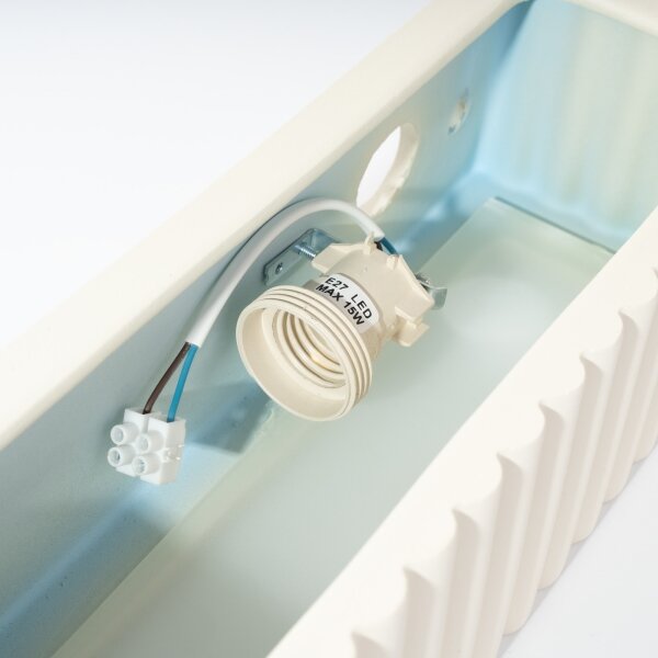 Sollux SL.1885 - Applique RIGATA 1xE27/15W/230V ceramica/bianca