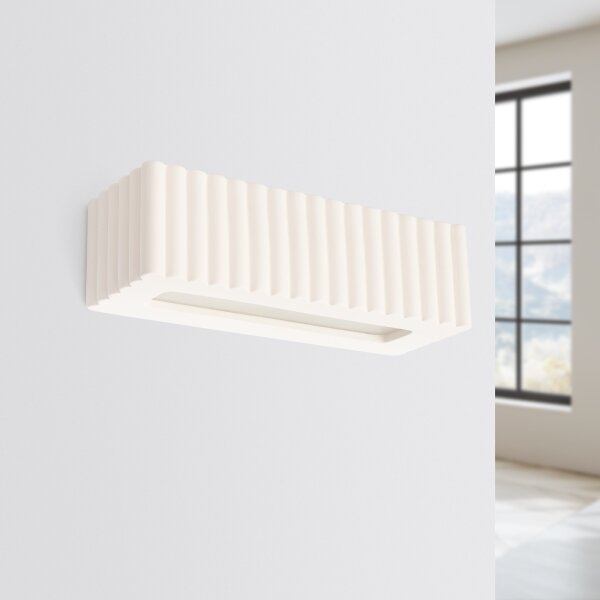 Sollux SL.1885 - Applique RIGATA 1xE27/15W/230V ceramica/bianca
