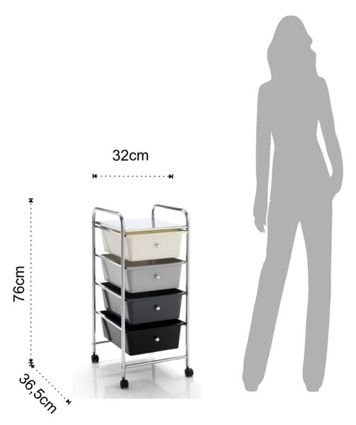 Carrello mobile con 4 cassetti Air - Tomasucci