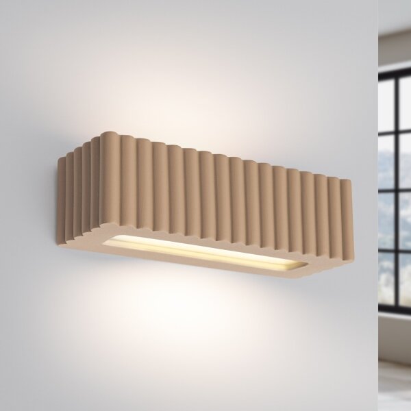 Sollux SL.1887 - Applique RIGATA 1xE27/15W/230V ceramica/taupe