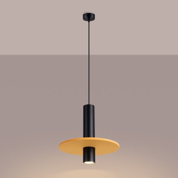 Sollux SL.1883 - Lampada a sospensione su cavo PELTA 1xGU10/10W/230V nero/giallo