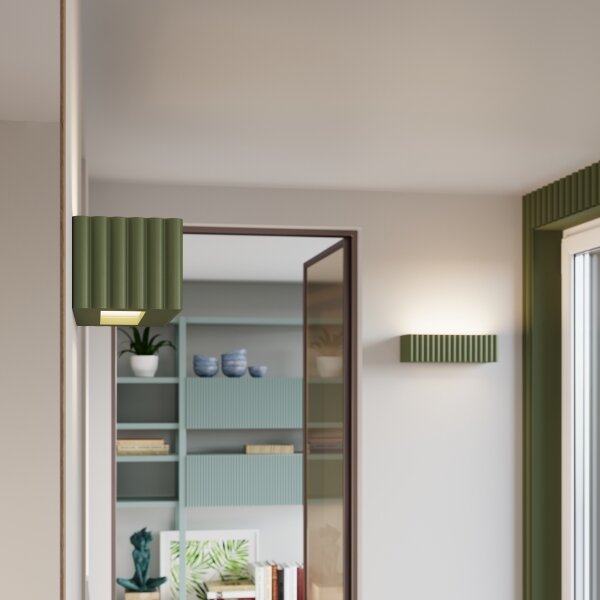 Sollux SL.1888 - Applique RIGATA 1xE27/15W/230V ceramica/verde