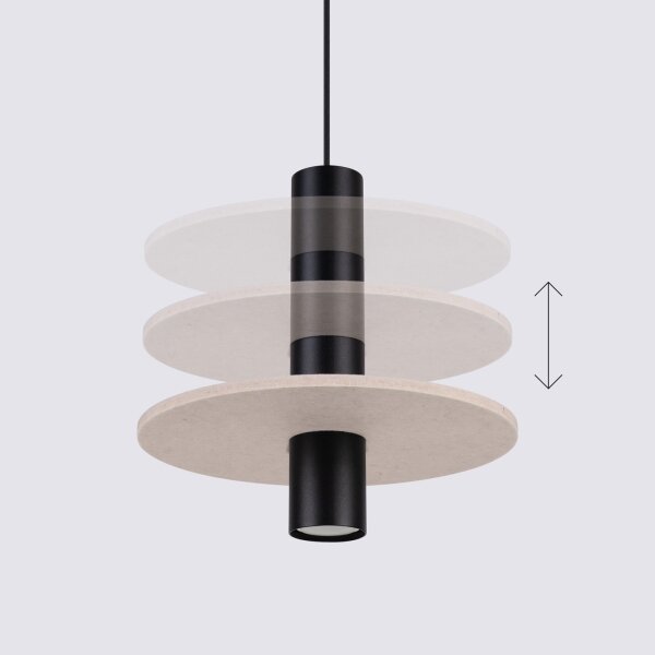 Sollux SL.1882 - Sospensione a cavo PELTA 1xGU10/10W/230V nero/crema
